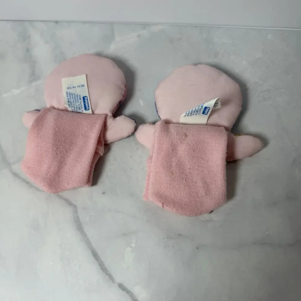 Vintage PLAYSKOOL 1986 Jammie Pies Foot Jingles Pink Lamb & Girl Sock Rattles